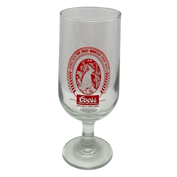 Coors Other - Vintage Coors 7 in Stemmed Clear Glass Chalice Drinking Glass Golden Colorado